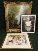 A quantity of gilt framed pictures and prints