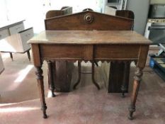 A Victorian oak side table