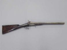 A 19th century percussion cap double-barrelled sporting gun, with 51cm breach-loading barrels,
