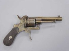 A late 19th century pinfire revolver, the 8.