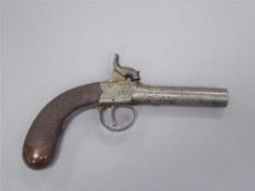 An early 19th century percussion cap pocket pistol, by Richard Burnand of Newcastle Upon Tyne,