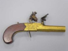 A late 18th century flintlock pocket pistol by Oakes of London, circa 1780, the 5.