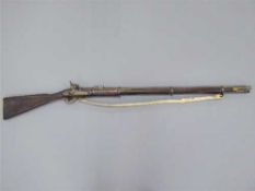 A Victorian percussion cap three band musket, stamped 1859 Tower, with 99cm barrel, walnut stock,