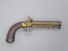An early 19th century percussion cap belt pistol, by Parkes of London, the 12.