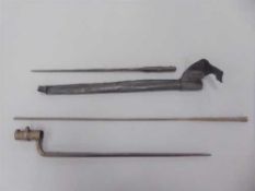 A 19th century socket bayonet with 43cm triangular section blade,