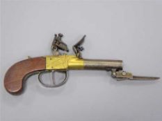 A late 18th/early 19th century flintlock pocket pistol by Patrick of Liverpool, circa 1800,
