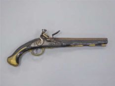 An 18th century flintlock holster pistol, the 26.