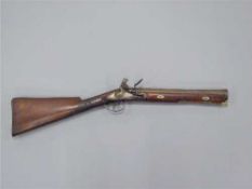 A George III flintlock blunderbuss, the 35cm barrel with proofmarks,