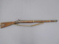 A 19th century continental percussion cap musket, with 91cm barrel, walnut stock,
