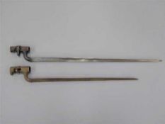 An early 19th century triangular section socket bayonet with 54cm blade,