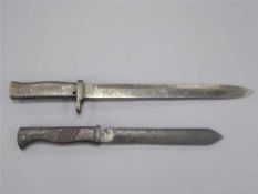 A German Third Reich all-steel bayonet, with 29cm blade, together with another German bayonet.