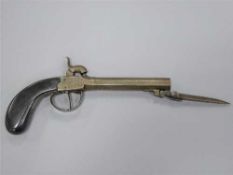 An early 19th century Belgian percussion cap pocket pistol,