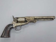 A 19th century Model 1860 Army percussion cap revolver, the 19cm barrel with folding ramrod,
