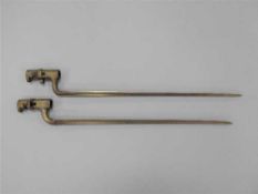 An early 19th century socket bayonet with 45cm triangular section blade, stamped U.S.