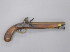 A late 18th century Irish flintlock pistol, by Gallagher of Dublin, with 23cm barrel,