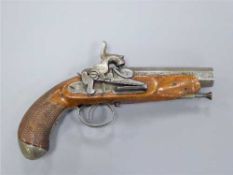 A 19th century Spanish miquelet lock percussion pistol, with 10.