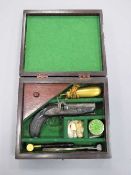 A 19th century percussion cap 'manstopper' pistol, signed W. True, .