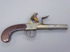 A mid-18th century 'Queen Anne' flintlock pocket pistol, by T.