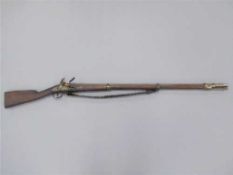 An early 19th century continental flintlock musket, with 108cm barrel,