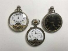 An Elgin forces issue pocket watch together with two eight-day pocket watches (3)