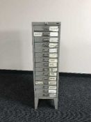 A metal Bisley index chest