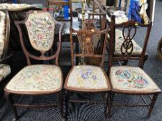 Three Victorian bedroom chairs