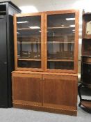 A teak office cabinet