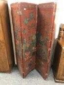 An early 20th century Chinese lacquered four fold screen