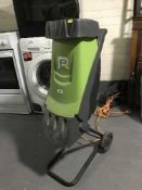 An electric garden shredder