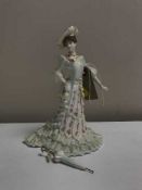 A Coalport figure Alexandra limited edition lady with parasol
