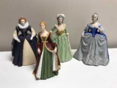 Four Franklin Porcelain limited edition figures - Elizabeth I, Catherine the Great,