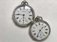 A silver cased pocketwatch by Waltham,