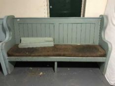 A painted pine settle - green