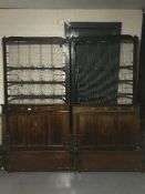 Two Victorian 3' bedsteads with cast inserts