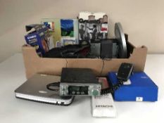 Two boxes of dvds, electricals,