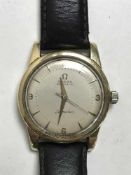 An Omega Automatic Seamaster gentleman's wrist watch on black leather strap