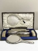 A silver dressing table set in box