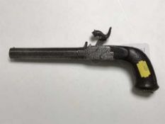 An early 19th century percussion cap pistol, the lock stamped Purdy,