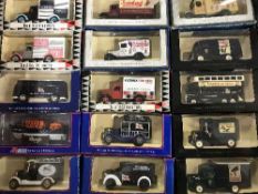 A box of die cast model vehicles