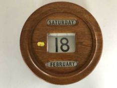 An oak revolving calendar