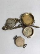 A 9ct gold Rolex wrist watch, Prima, timed six positions on strap,