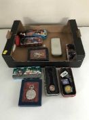 A box of collector's watches, pocket watches,