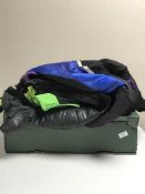 A pair of black leather biker's pants,