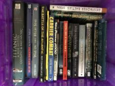 Three boxes of books - naval battles,