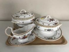 Two trays of Spode Rockingham dinner china