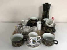A tray of Denby coffee ware,