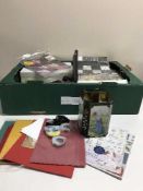A large quantity of card making accessories, drawing sets, paint,