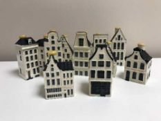 Eleven KLM delft decanter houses