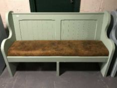 A painted pine settle - green