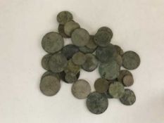 A box of metal detector coin finds